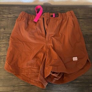 Topo Designs Women's Shorts - Rust and Pink